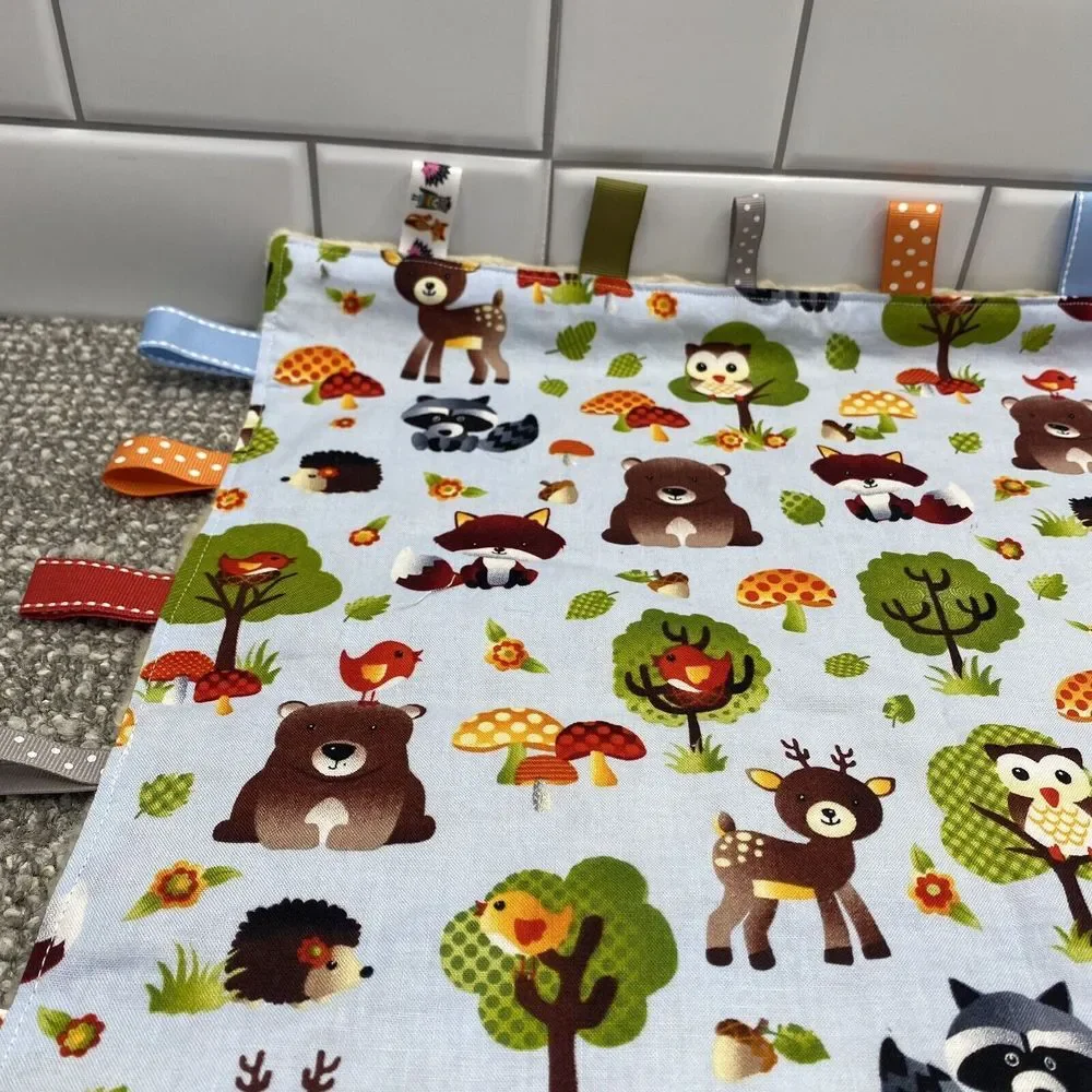 Taggie Blanket Lovey Woodland Animals‎ Fox ABC Baby Teething Blanket Textured